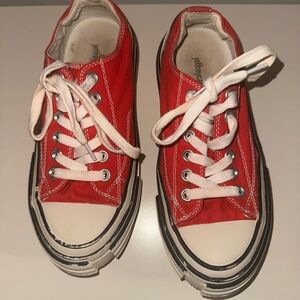 Jeffrey Campbell RED Endorphin Chunky Canvas Vintage Retro  Platform Sneakers 8